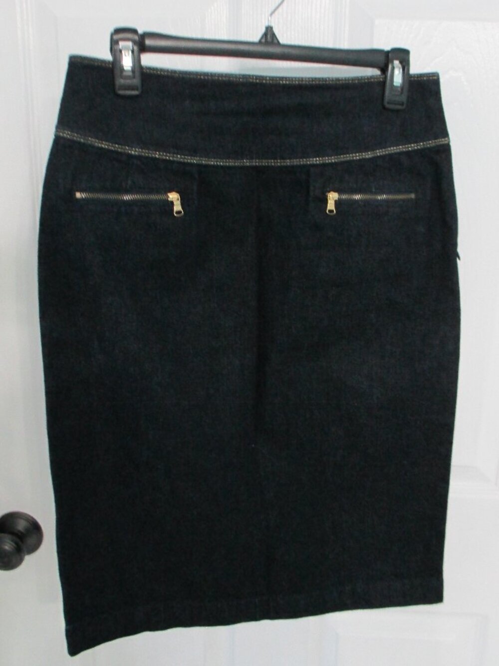 LRL dark wash denim skirt